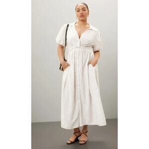 Derek Lam Collective Knot Waist White Shirt Dress Size 46